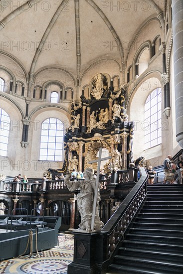 Interior view, Trier Cathedral, UNESCO World Heritage Site, Trier, Rhineland-Palatinate, Germany,