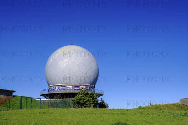 Radome and antenna systems, Wasserkuppe, Rhön, district of Fulda, Hesse, Germany, Europe