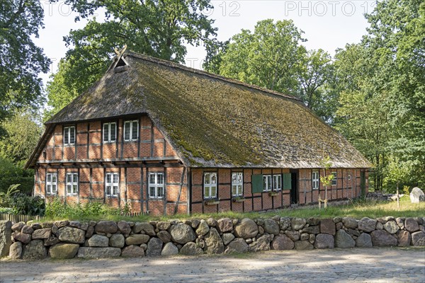 Heidemuseum Dat ole Huus, Low German hall house, Wilsede, Bispingen, Lüneburg Heath, Lower Saxony,