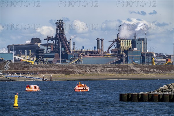 The Tata Steel steel and metallurgical plant in IJmuiden, Velsen, North Holland, Netherlands,
