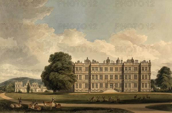 South View of Longleat, Wiltshire, the Seat of the Marquis of Bath, England, digitally restored