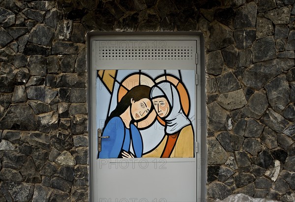 Painting in the Popenguine cave, Popenguine, Senegal. Popenguine is a christian pilgrimage site