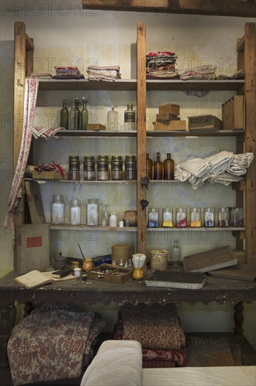 Old workshop for printing patterns on fabric by using woodblocks