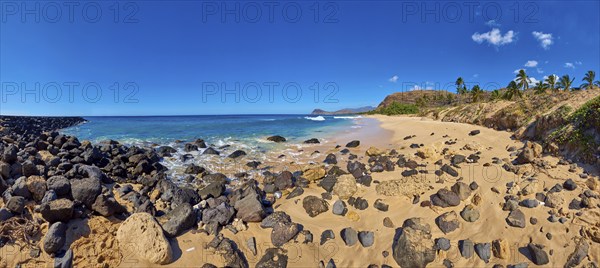 Landscape of the Kahe Point Beach Park, Hawaiian Island Oahu, O?ahu, Hawaii, Aloha State, United