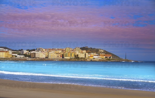 La Coruna Riazor beach in Galicia of Spain