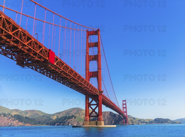 Golden Gate Bridge San Francisco from Presidio in California USA