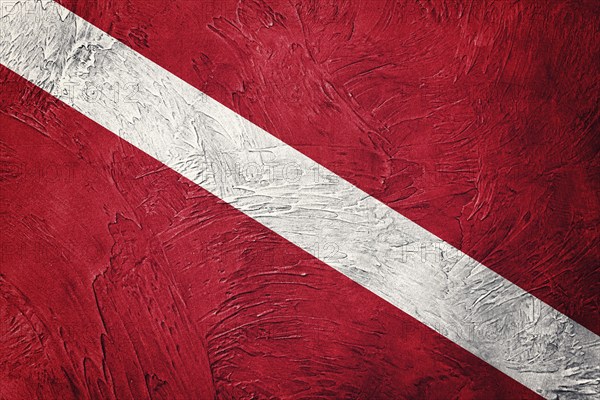 Vintage style scuba flag. Diver down flag