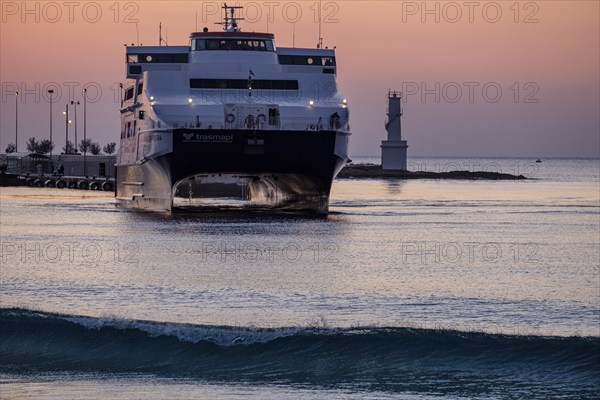 Fast boat, La Savina port, Formentera, Pitiusas Islands, Balearic Community, Spain, Europe
