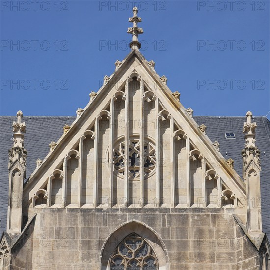 Gothic details on the Protestant Church of St Bartholomäi Altenburg, Thuringia, Germany, Europe