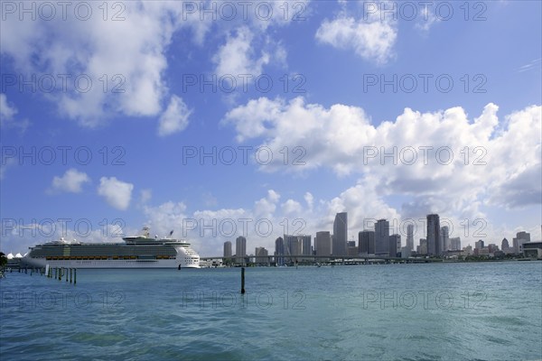 Miami Beach view from downtown city blue sky