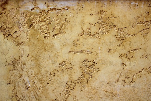 Ocher yellow wall texture grunge background in Mediterranean house