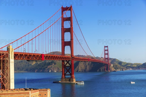 Golden Gate Bridge San Francisco from Presidio in California USA