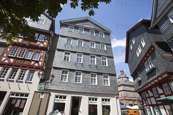 Kornmarkt grain market, historic old town of Herborn, Hesse, Germany, Europe, Kornmarkt,