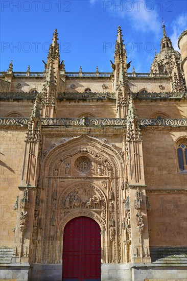 Salamanca Cathedral facade in Spain by the Via de la Plata way to Santiago