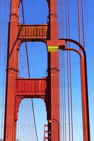 Golden Gate Bridge details in San Francisco California USA