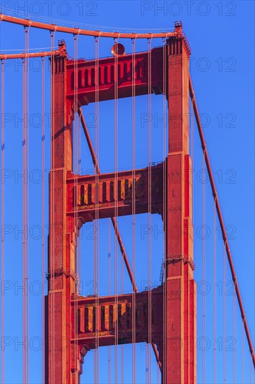 Golden Gate Bridge details in San Francisco California USA