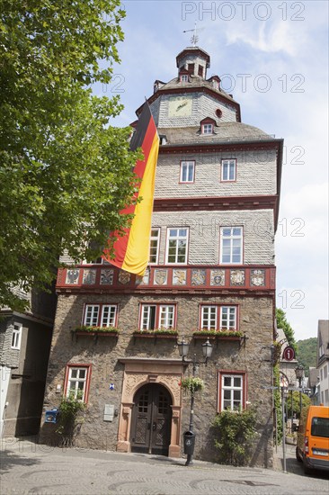 City hall, Buttermarkt butter market, historic old town of Herborn, Hesse, Germany, Europe,