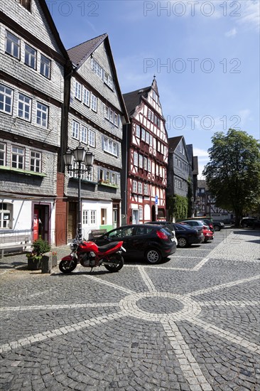 Kornmarkt grain market, historic old town of Herborn, Hesse, Germany, Europe, Kornmarkt,