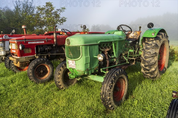 Old farm tractor, Burguete, Santiago's road, Navarra, Spain, Europe