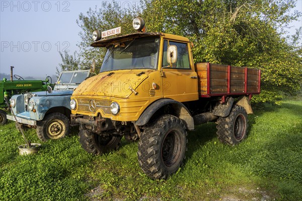 Old farm tractor, Burguete, Santiago's road, Navarra, Spain, Europe