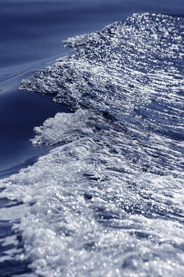 Blue water textures, waves foam, action, mediterranean sea