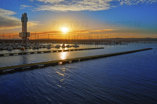 La Coruna Port sunrise in Galicia of Spain