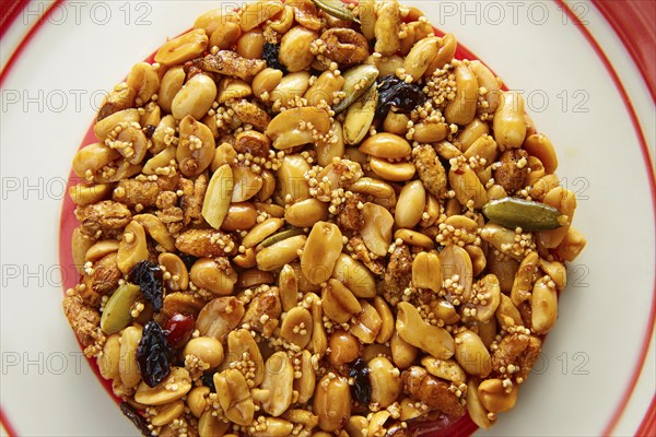 Mexican candy sweet Palanqueta with peanuts crunchy and amaranth seeds