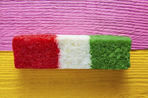 Mexican coconut flag candy striped chredded sweet from Mexico