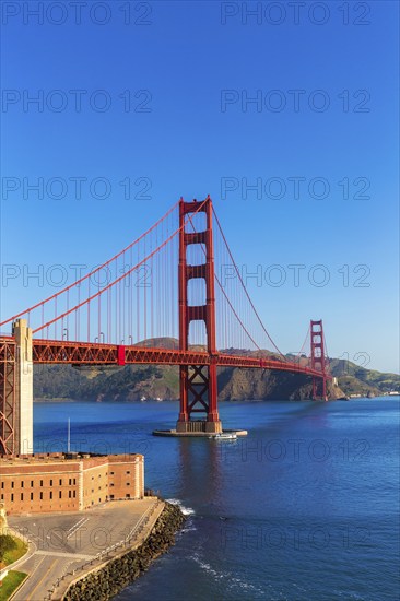 Golden Gate Bridge San Francisco from Presidio in California USA