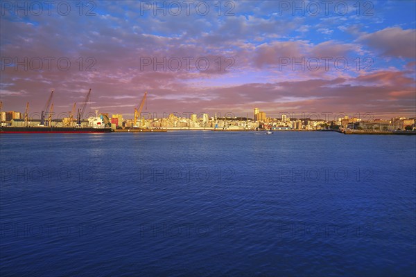 La Coruna Port sunrise in Galicia of Spain