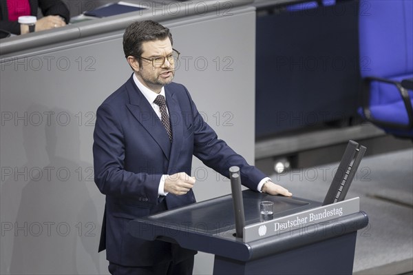 Marco Buschmann (FDP), Federal Minister of Justice, delivers a speech in the plenary session of the