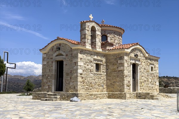 Small church chapel in Byzantine style architectural style on the grounds of Unesco Site Site