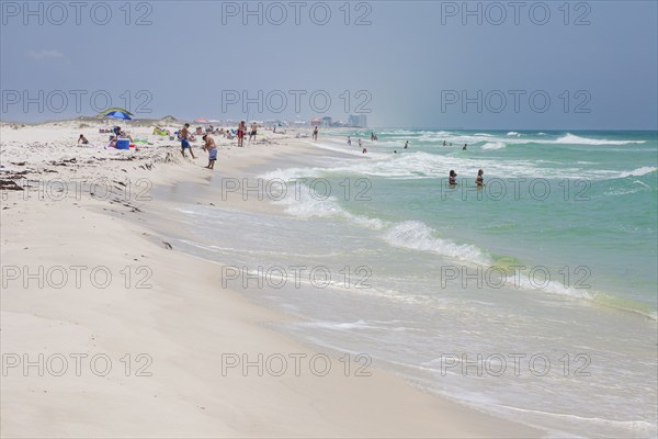 Beautiful turquoise water and white sand Gulf of Mexico beach at Gulf Breeze, Florida, USA, North