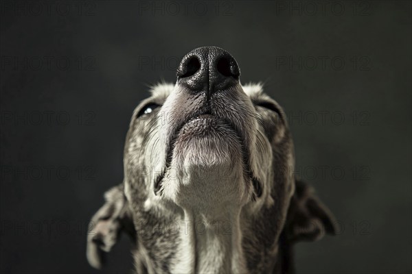 Close up of dog's nose. Generative Ai, AI generated
