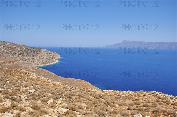 Landscape of the coast at Gramvousa, Crete, Greece, Europe