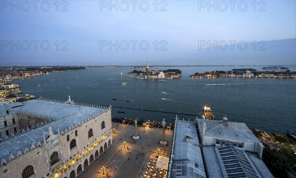 Evening atmosphere, Doge's Palace and St Mark's Square, Isola di San Giorgio Maggiore with San