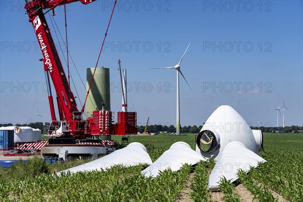Repowering of a wind farm near Issum, 9 older wind turbines from the manufacturer Enercon (model