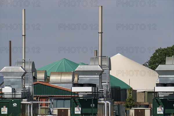 Biogas plant, combined heat and power plants, for power generation, dome-shaped gas storage