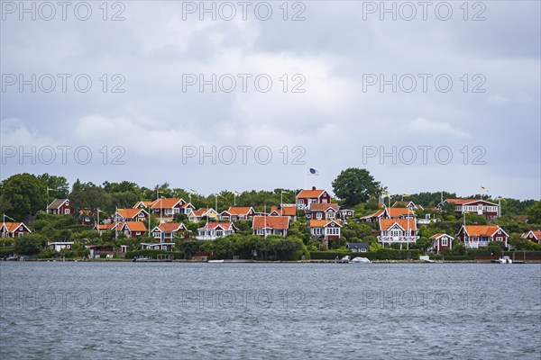 View from the island of Saltö to the famous allotment garden colony Brändaholm on the island of
