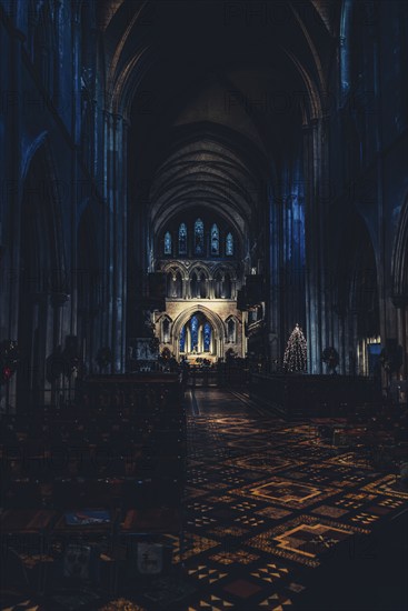 St patrick cathedral in Dublin at Christmas time in Ireland