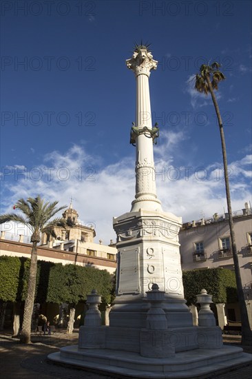 Monument memorial in Plaza Vieja, Plaza de la Constitucion, City of Almeria, Spain, Europe