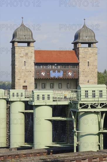 Old shaft lock, Henrichenburg boat lift, Waltrop lock park, Route of Industrial Heritage, North