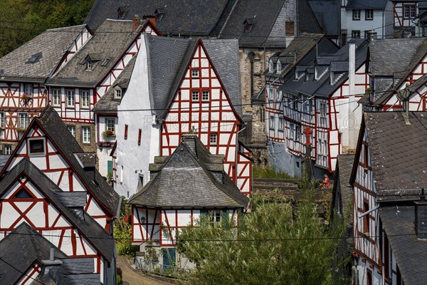 Monreal, idyllic half-timbered village in the Elz valley, in the district of Mayen-Koblenz, in