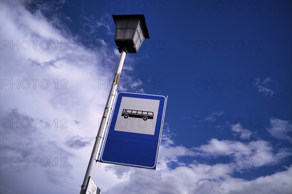 Bus stop, transport, Scena, Scena, South Tyrol, Autonomous Province of Bolzano, Italy, Europe