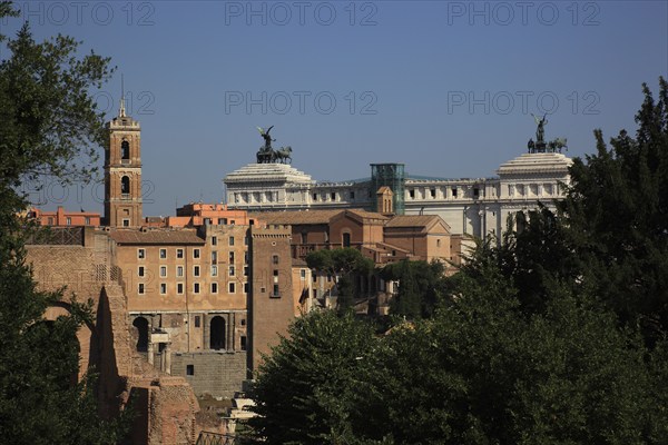 View from Monte Palatino, Palatine Hill, of the historic centre of Rome, Italy, Europe