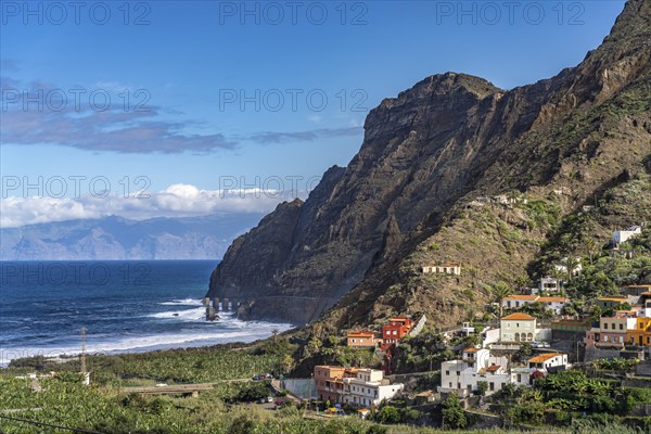 The coast near Hermigua, La Gomera, Canary Islands, Spain, Europe