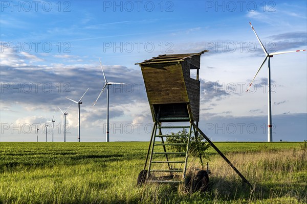 RWE wind farm near Bedburg, at the Garzweiler opencast mine, on recultivated part of the opencast