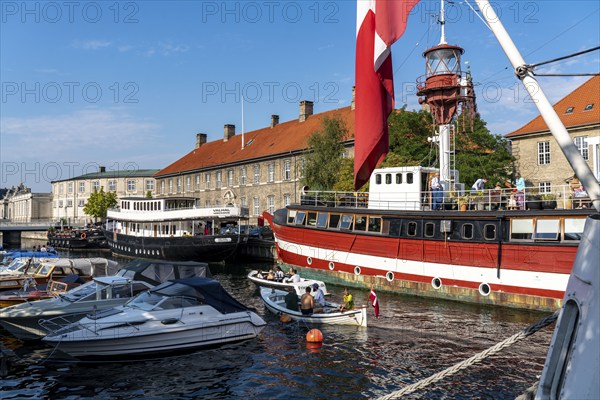 Frederiksholms Canal, former lightship Fyrskib No. XI, today catering, event location, Copenhagen,