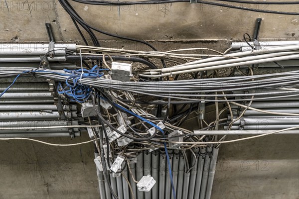 Cabling, cables, junction boxes, power lines, cable installation, junction boxes, are renewed,