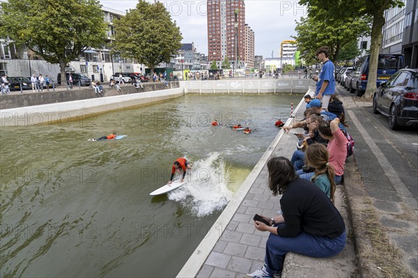 Surfing facility in the city centre of Rotterdam, Rif010, supposedly the world's first wave
